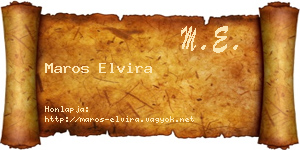 Maros Elvira névjegykártya